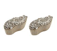 India Stampa Timbri ( Paio )- Paisley Handmade Sheesham Legno Design Blocco.