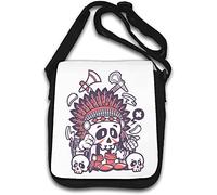 Indian Chief Skull Tomahawk Peace Pipe Borsa a tracolla bianca