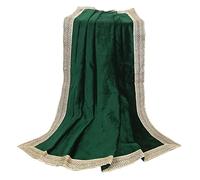 Indian Consigners - Drappo in velluto piccolo - Colore verde | Morbido tessuto tinta unita per Pooja, tarocchi, tavolo dell'altare, lavori fai da te, decorazione | Drappo quadrato in velluto multiuso