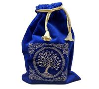 Indian Consigners Morbido sacchetto in velluto per tarocchi, altare, rune, regalo, cristallo, gioielli sacchetti per oggetti preziosi, sacri e spirituali (blu), ICAP001