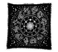 Indian Consigners Panno per altare zodiacale stregoneria alterare tarocchi spalmare top panno wiccan quadrato spirituale 36 x 36 panno sacro galassia (zodiaco argento)