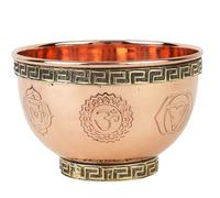 Indian Consigners - Piccola ciotola in rame e ottone per altare, stregoneria, offerte o smudging (7 Chakra in rilievo)