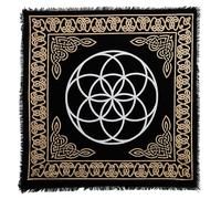 INDIAN CONSIGNERS Seme della vita geometrica Tovaglia d'altare Stregoneria Stregoneria Tovaglia Alter Sacra Copritavolo Spirituale Sillabare Strega Diffusione dei Tarocchi 24"