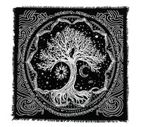 INDIAN CONSIGNERS Stella albero della vita Tovaglia d'altare Stregoneria Stregoneria Tovaglia Alter Sacra Copritavolo Spirituale Sillabare Strega Diffusione dei Tarocchi 18"