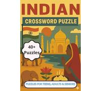 INDIAN CROSSWORD PUZZLE: Explore over 40 Indian centric crosswords in this A5 book! Easy-to-read and fun. Perfect gift for travellers, puzzle lovers, and dreamers ready to journey through spicy clues!
