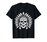 Indian Geschenke & Geschenkideen Indianer Maglietta Unisex Etnico Tinta unita Nero T-shirt Manica corta S EU 15-16.5 Tutte le stagioni
