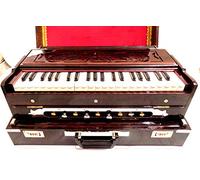 Indian Handmade Deluxe Armonio portatile, mogano scuro, 2 canne, 3,5 ottave