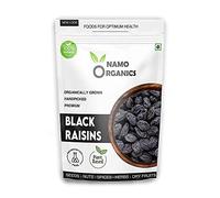 Indian Natural Grocery Nam Organics - Afghani Black Raisins Seedless ( Kali Kishmish / kismis without seeds ) - 500 Gm Pouch - Black Resin grapes Dry Fruis