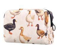 Indian Runner Ducks - Trousse da donna, per articoli da toeletta da viaggio, grande, pratica borsa organizer con cerniera, Multi, 18.5x7.5x13cm/7.3x3x5.1in, Beauty case