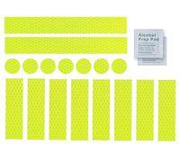 INDIAN STORE 24 realizzato con Diamond Grade 4083 Adesivi riflettenti avvertenza Pellicola riflettente Nastro di avvertenza di sicurezza impermeabile Auto Moto Casco Bicicletta (Yellow 17 Pieces)