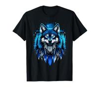 Indian Tribe - Copricapo con piume, motivo: lupo Maglietta
