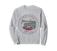 Indiana Boho State 1816 - Maglia da corsa con auto da corsa Cornfield Drive Felpa
