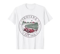 Indiana Boho State 1816 - Maglia da corsa con auto da corsa Cornfield Drive Maglietta