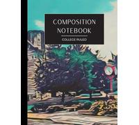 Indiana College Campus Scenes: Colorful Photo Art Composition Notebook, College ruled, 8.5x11: BLACK Garden and Red Clock Tower pattern, lined note book, 130 pages