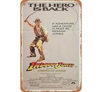 Indiana Jones and the Temple of Doom 1984 Vintage Movie Poster Tin Sign, Retro of Classic Old Film Poster Metallo Targa TV Bar Wall Club Restaurant Man Cave Decorazione da parete 20 x 30 cm Targhe