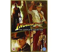 Indiana Jones Complete All Films DVD (4 Discs) Box Set Movie Collection: Part 1: Raiders of the Lost Ark, 2: Temple of Doom, 3: Last Cruade, 4: Kingdom of the Crystal Skull + Special Features + Extras