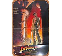 Indiana Jones e il tempio del destino - 1984 poster originale vintage 27 x 41 retrò metallo latta vintage segno 30,5 x 20,3 cm decorazione da parete