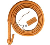Indiana jones Frusta in pelle di canguro Frusta pesante in 16 fili di trecce Pancia in pelle intrecciata e rinforzo interno in scoppiettante Frusta del toro anima in acciaio (14 Piedi (4,2 Metri))