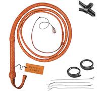 Indiana Jones Frusta in Pelle di Canguro Frusta Pesante in 16 Fili di trecce Pancia in Pelle Intrecciata e Rinforzo Interno in scoppiettante Frusta del Toro Anima in Acciaio (8 Piedi (2,4 Metri))