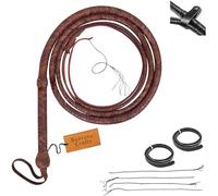 Indiana Jones Marrone Pelle Frusta Intrecciato in 16 Trecce Professionale Frusta Del Toro Pelle di Canguro frusta forte che schiocca (6 Piedi (1,8 Metri))