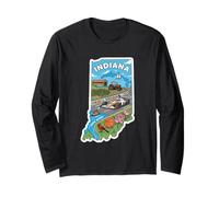 Indiana Passione per l'Indiana e Le Auto da Corsa Colorate Maglia a Manica