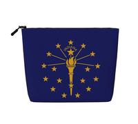 Indiana State Flag Una borsa da viaggio versatile, ideale per routine quotidiane e viaggi di lavoro, Nero , Taglia unica, Beauty case