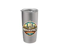 Indianapolis Indiana Souvenir Città Stato Capitale Memorabilia Bicchiere termico in acciaio inox doppia parete