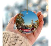 Indianapolis paesaggio urbano ornamenti natalizi skyline immagine città pittura rotonda ricordo regalo ceramica elegante souvenir per le vacanze festive decorazione della casa