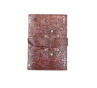 INDIANHANDICRAFT Vintage Leather Bound Journal Diary with Leather Strap Closure and White Unlined Pages - 7 inch X 5 inch - 200 Pages
