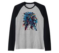 Indiano Copricapo Indiano Residente America Regali indiani Maglia con Maniche Raglan