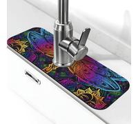 Indiano Libellula Tap Tap Mandala Lavello Da Cucina Assorbente Ad Asciugatura Rapida Tappetino di Scarico Intorno Rubinetto Per Lavello Da Cucina Tappetino Lavello Da Bagno