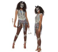 Indiano Nativo Dark Spirit Zulu Warrior Costume Travestimento Donna Halloween