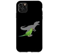 Indiano Ringneck Parrocchetto con T rex Shadow Bird Lovers Custodia per iPhone 11 Pro Max