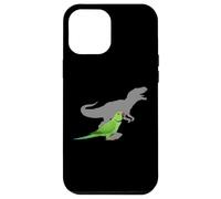 Indiano Ringneck Parrocchetto con T rex Shadow Bird Lovers Custodia per iPhone 12 Pro Max