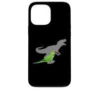 Indiano Ringneck Parrocchetto con T rex Shadow Bird Lovers Custodia per iPhone 13 Pro Max
