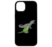 Indiano Ringneck Parrocchetto con T rex Shadow Bird Lovers Custodia per iPhone 14 Plus