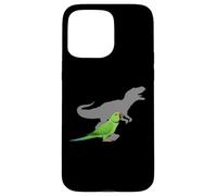 Indiano Ringneck Parrocchetto con T rex Shadow Bird Lovers Custodia per iPhone 15 Pro Max