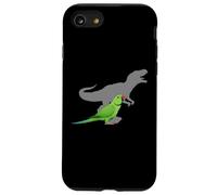Indiano Ringneck Parrocchetto con T rex Shadow Bird Lovers Custodia per iPhone SE (2020) / 7/8