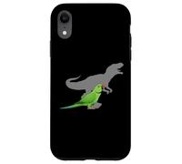 Indiano Ringneck Parrocchetto con T rex Shadow Bird Lovers Custodia per iPhone XR