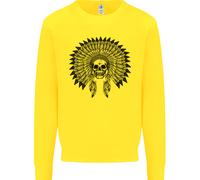 Indiano Teschio Copricapo Motociclista Bambini Felpa Maglione