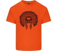 Indiano Teschio Copricapo Motociclista T-Shirt Ragazzi Ragazze