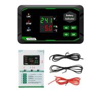 Indicateur d'affichage numérique LED VTM100 voltmètre de puissance DC7-100 V, testeur de batterie pour batteries ternaires/lithium-fer/acide (Set2)