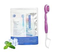 Indicativet 5 in 1 Mini Toothbrush & Floss, Disposable Mini Disposable Travel Toothbrush and Floss, 10/26 PCS Portable Multi-functional Toothbrushs for Travel and Gathering Daily Use(Pink,26 Pcs)