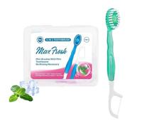 Indicativet 5 in 1 Mini Toothbrush & Floss, Disposable Mini Disposable Travel Toothbrush and Floss, 10/26 PCS Portable Multi-functional Toothbrushs for Travel and Gathering Daily Use(verde,10 Pcs)