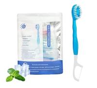 Indicativet 5 in 1 Mini Toothbrush & Floss, Disposable Mini Disposable Travel Toothbrush and Floss, 10/26 PCS Portable Multi-functional Toothbrushs for Travel and Gathering Daily Use(Blue,26 Pcs)