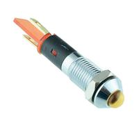 Indicatore A Pannello Metallico LED Giallo 8Mm 12V