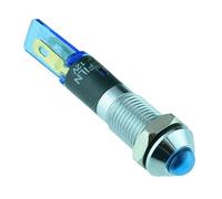 Indicatore da Pannello LED Blu 8mm Metallo 12V Switch Electronics 480123
