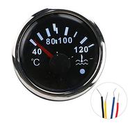 Indicatore della Temperatura Dell'acqua di Raffreddamento, Yosoo 2 Pollici 40?120 ¡æ Allarme Intelligente IP67 Impermeabile 12 V/24 V 0?190 Ohm Sensore UE per Indicatore della(Piastra frontale nera)