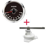 Indicatore dell'angolo del timone da 85 mm, 40 L~40 R, con sensore, misuratore for imbarcazioni marine, retroilluminazione rossa(One Set BS)