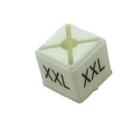 Indicatore delle dimensioni del gancio 200 pezzi in plastica for etichette quadrate stampate for abiti Misuratori bianchi Etichetta di codifica for abbigliamento for l'organizzazione(XXL)